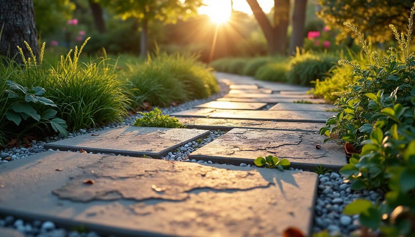 Illustration: Les matériaux de pavés de bordure de jardin : béton, pierre et alternatives