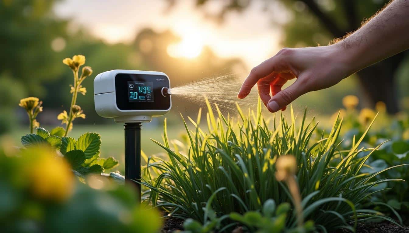 Programmateur de pluie avec coupure intempérie et redémarrage automatique