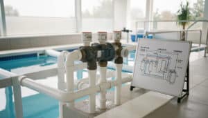 Schéma de vanne 6 voies de piscine et branchement